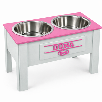 Comedero Elevado Perro Personalizado con Nombre - Modelo Sintonía