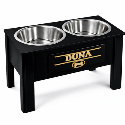 Comedero Elevado Perro Personalizado con Nombre - Modelo Sintonía