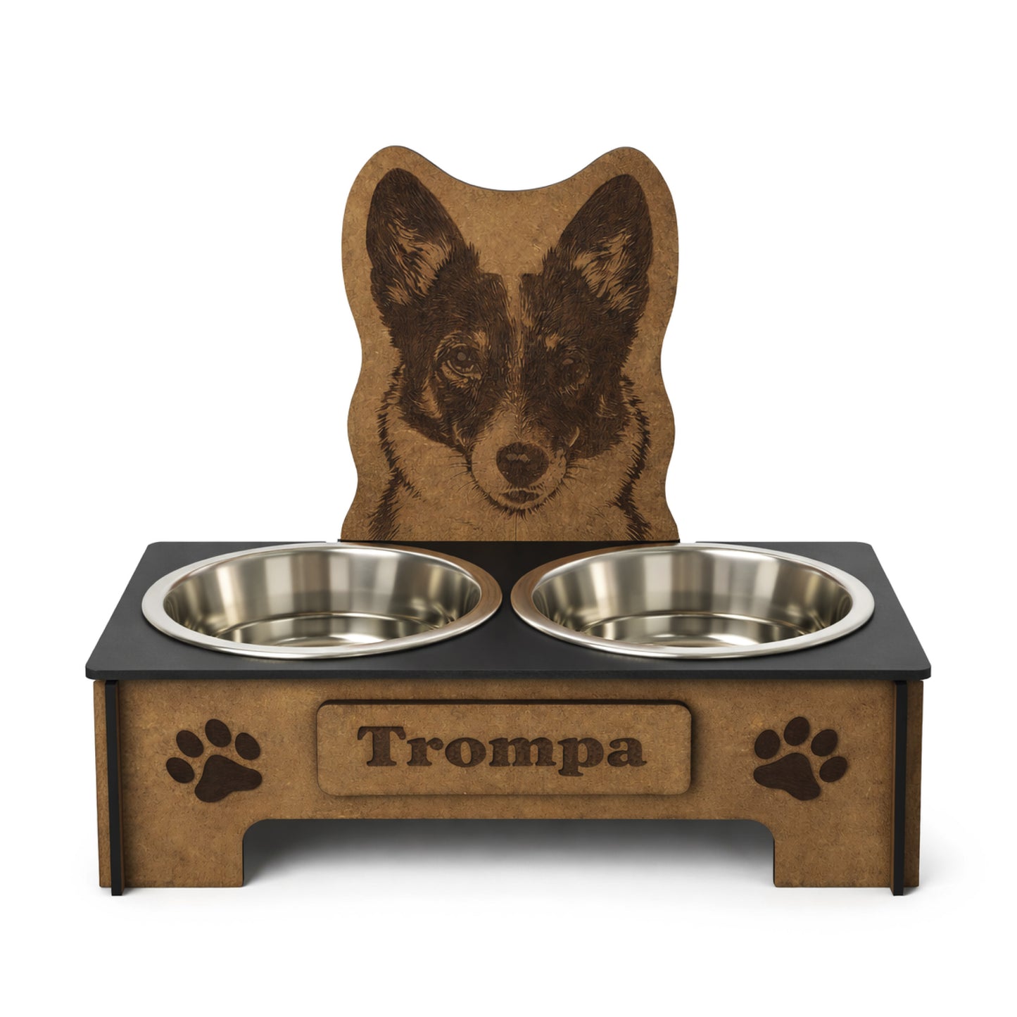 Comedero Elevado Perro Personalizado con Nombre - Modelo Foto
