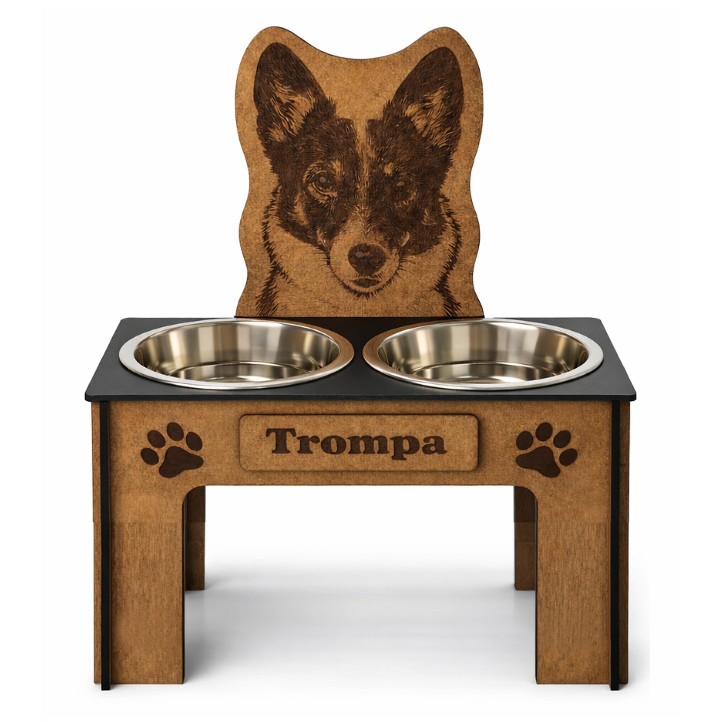 Comedero Elevado Perro Personalizado con Nombre - Modelo Foto