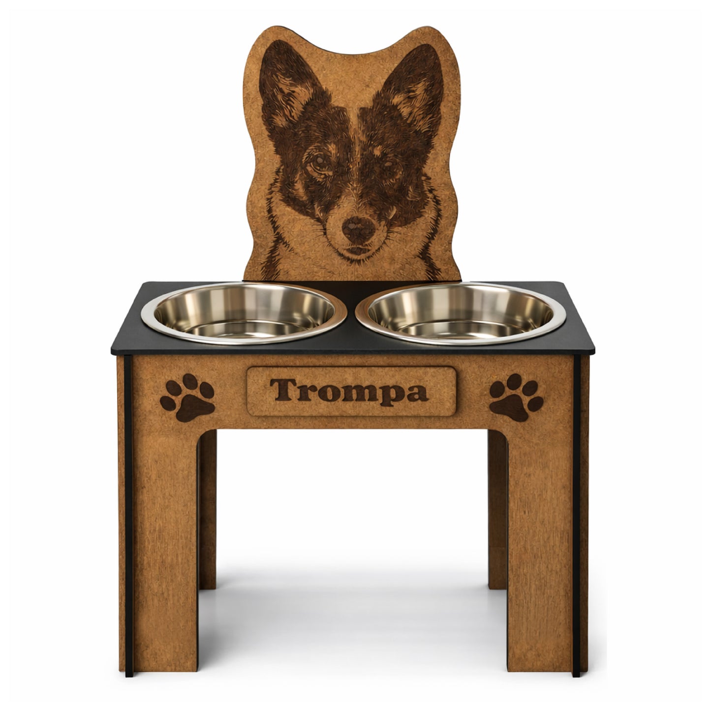 Comedero Elevado Perro Personalizado con Nombre - Modelo Foto