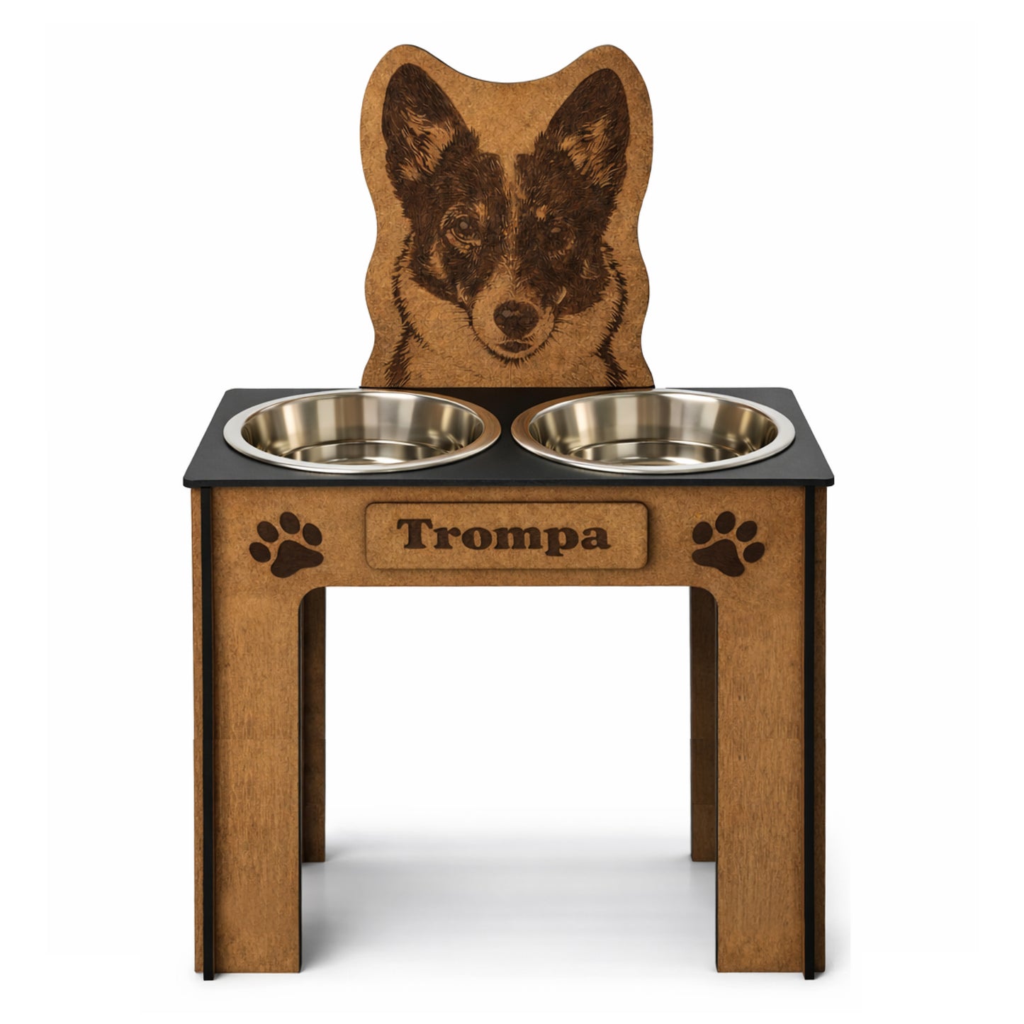 Comedero Elevado Perro Personalizado con Nombre - Modelo Foto