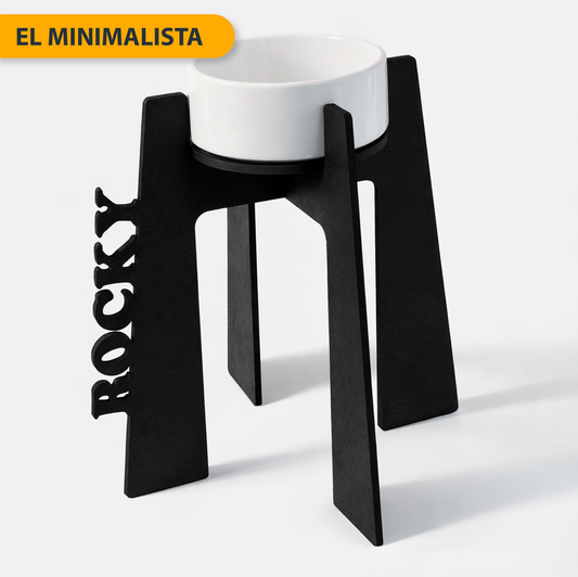 Comedero elevado perro personalizado con nombre, Modelo Origen