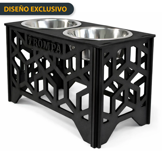 Comedero elevado perro personalizado con nombre, Modelo Hábita