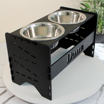 Comedero Elevado Perro Personalizado con Nombre Regulable 5 Alturas - Modelo Umbral