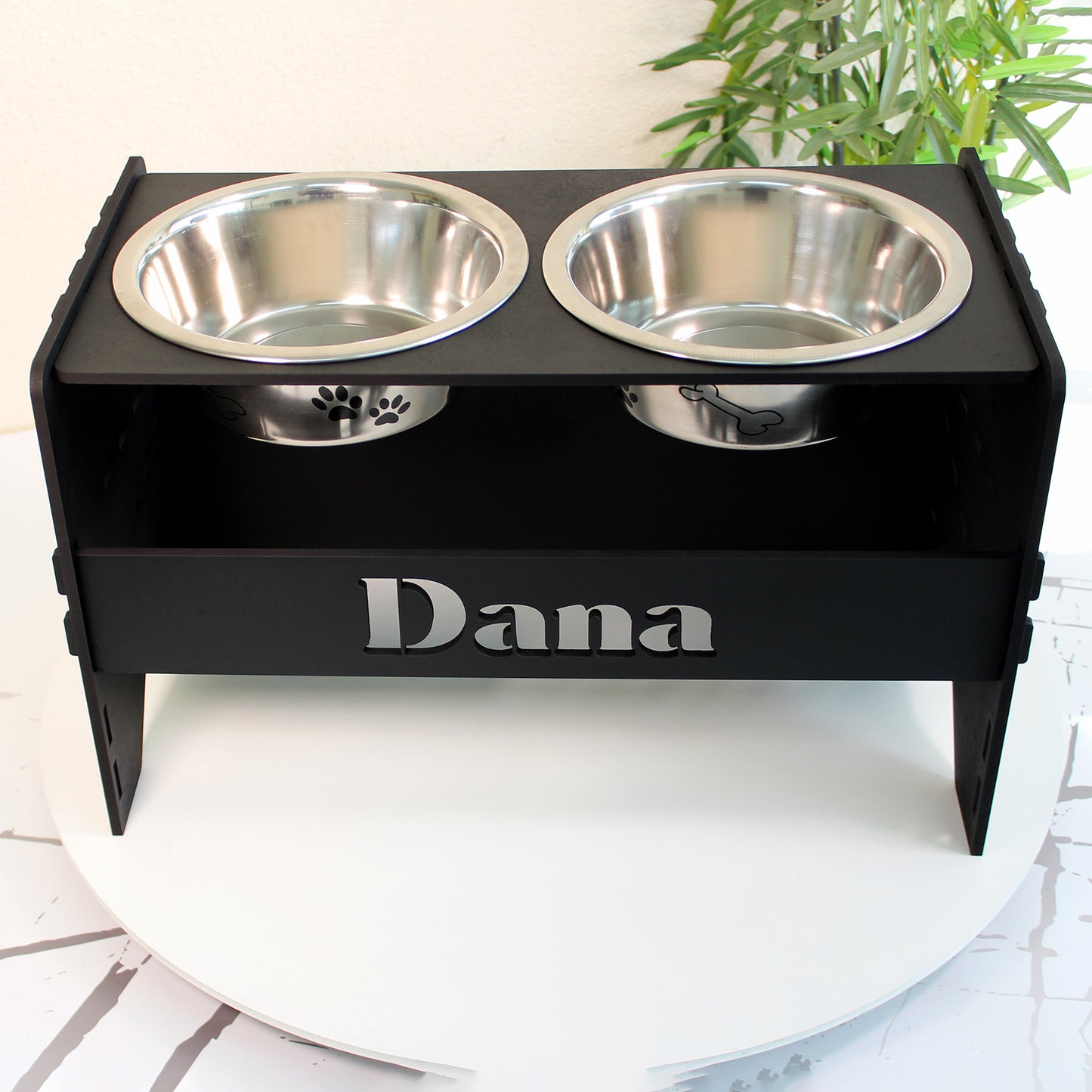 Comedero Elevado Perro Personalizado con Nombre Regulable 5 Alturas - Modelo Umbral