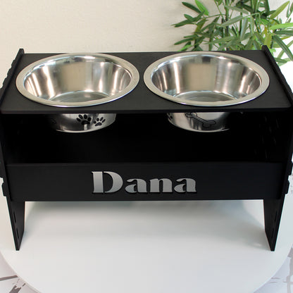Comedero Elevado Perro Personalizado con Nombre Regulable 5 Alturas - Modelo Umbral