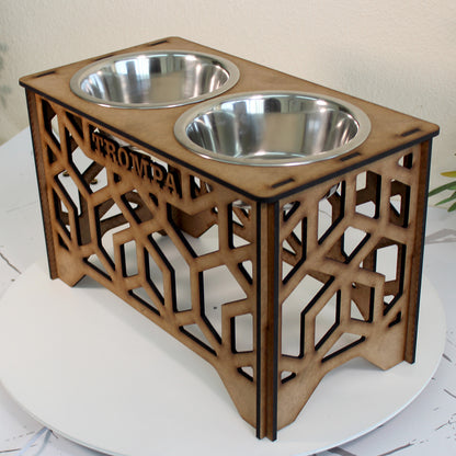 Comedero Elevado Perro Personalizado con Nombre - Modelo Natura