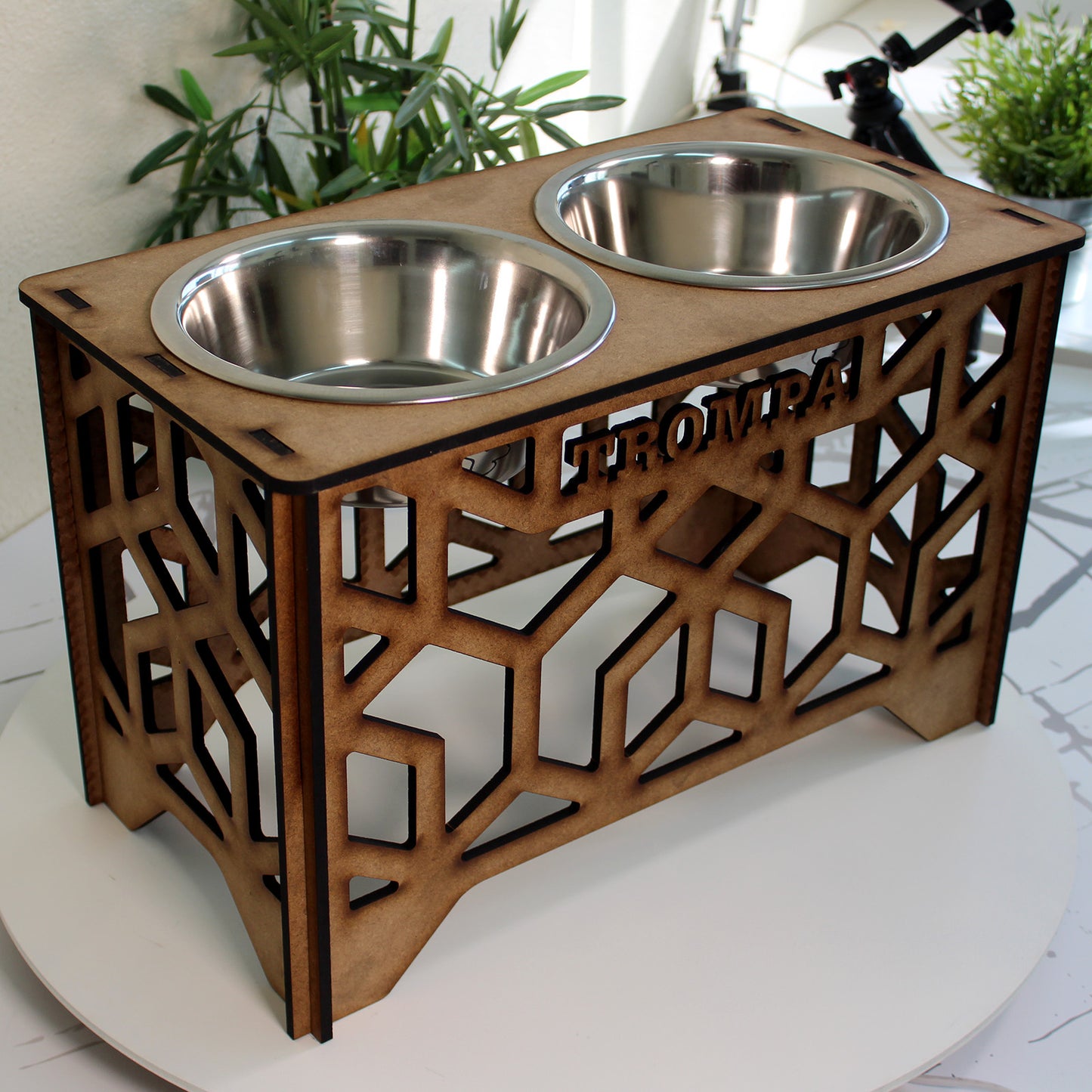 Comedero Elevado Perro Personalizado con Nombre - Modelo Natura