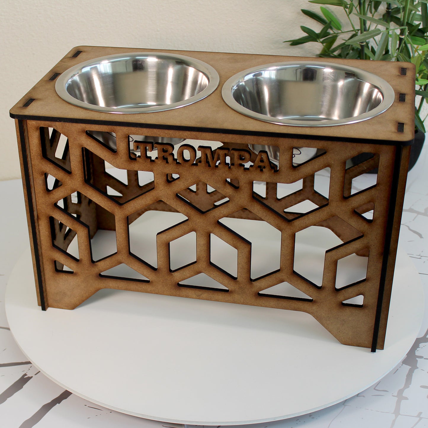 Comedero Elevado Perro Personalizado con Nombre - Modelo Natura