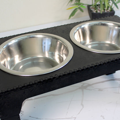 Comedero Elevado Perro Personalizado con Nombre y Patas Regulables hasta 41,8 cm - Modelo Trama