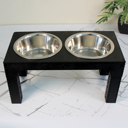 Comedero Elevado Perro Personalizado con Nombre y Patas Regulables hasta 41,8 cm - Modelo Trama