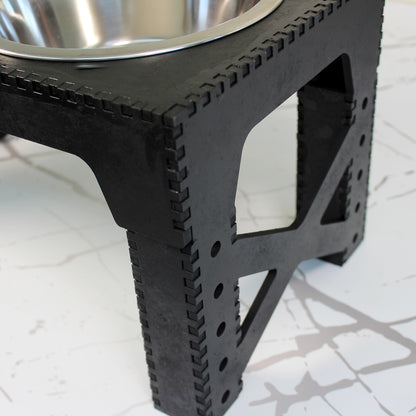 Comedero Elevado Perro Personalizado con Nombre y Patas Regulables hasta 41,8 cm - Modelo Trama
