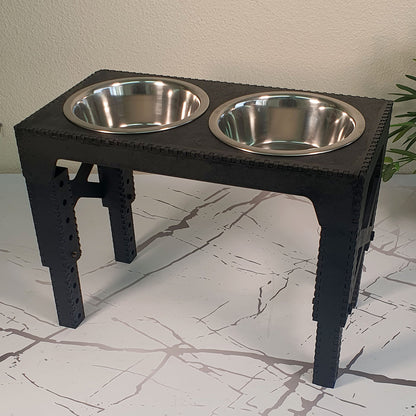 Comedero Elevado Perro Personalizado con Nombre y Patas Regulables hasta 41,8 cm - Modelo Trama