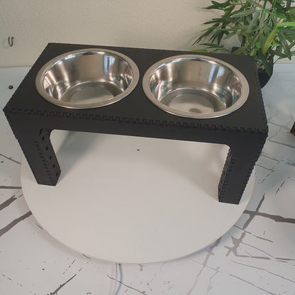 Comedero Elevado Perro Personalizado con Nombre y Patas Regulables hasta 41,8 cm - Modelo Trama